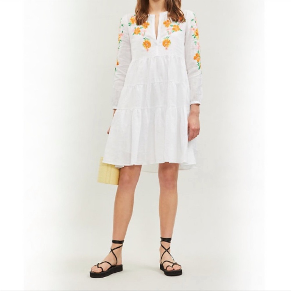 Maje Linen Floral Dress